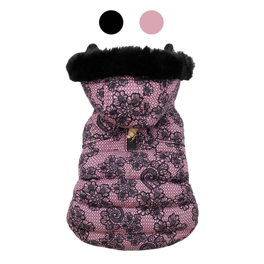 Elegante Premium-Hundejacke – Warm gefüttert mit Samtkragen - Rosa