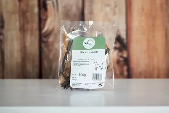 Getrocknete Hirschhaut für Hunde – 100 % Natur & ohne Zusätze