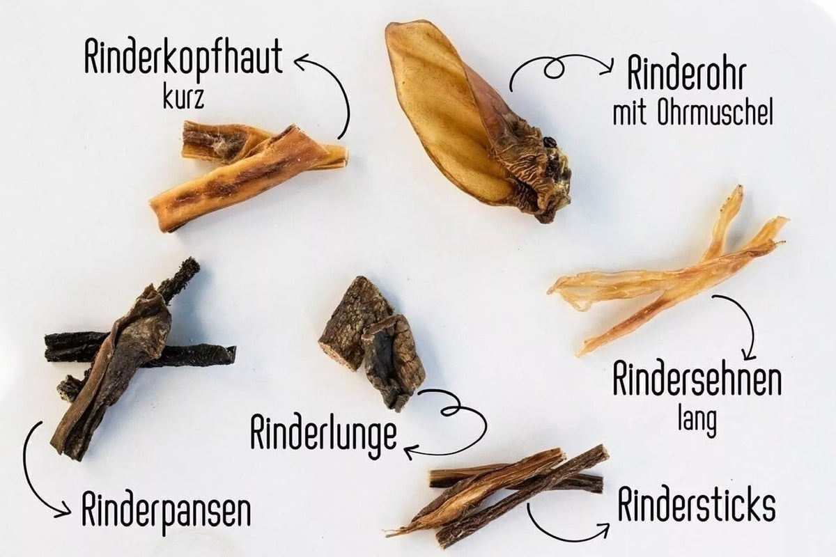 Rindermix 500 g – Natürliche Kauartikel aus Deutschland für jeden Hund