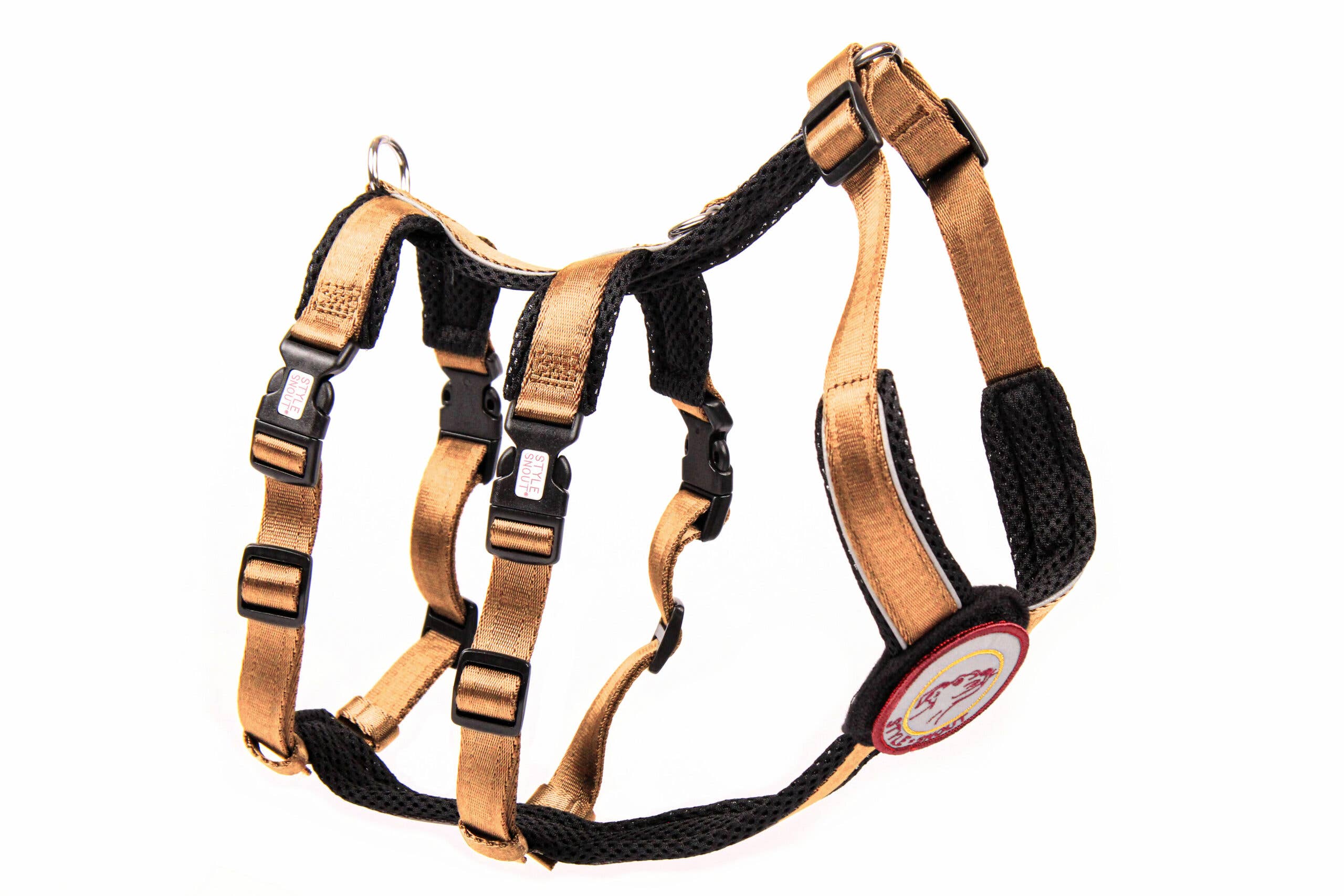 StyleSnout® Patch&Safe Sicherheitsgeschirr – ausbruchsicher & gepolstert gold
