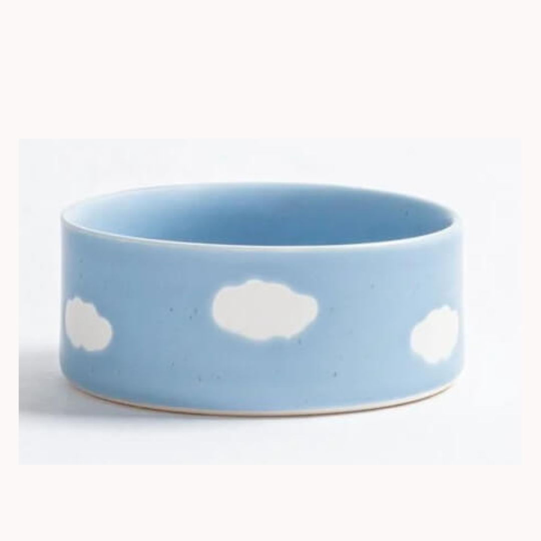 Cloud Futternapf 2er-Set aus Steinzeug | Rosa oder blau