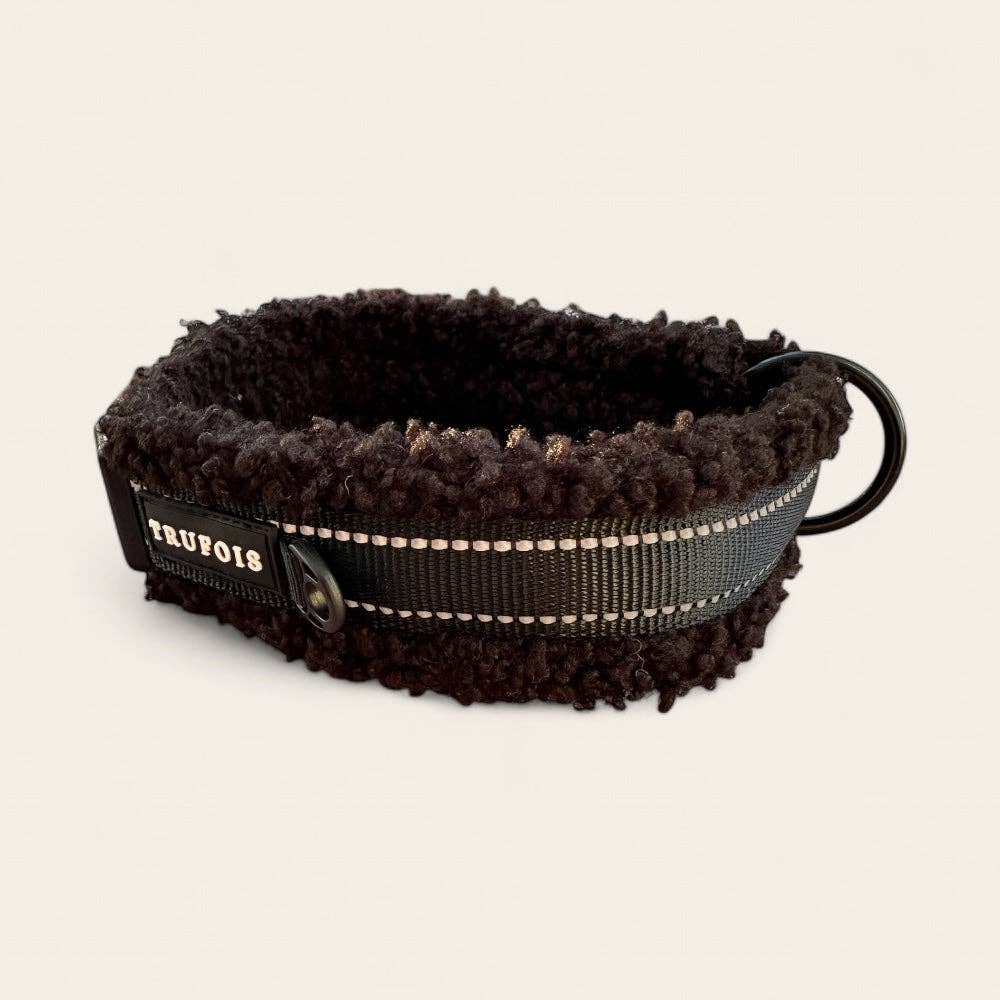 FLUFFY Teddy Halsband schwarz – extra weich & verstellbar