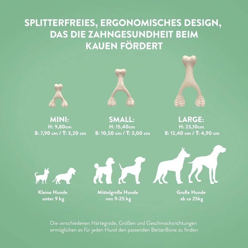 BetterBone Hunde Kauspielzeug Kauknochen - Mini Medium Beef - Pfotenlieblinge