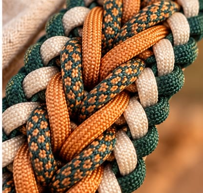 Handgemachtes Paracord-Hundehalsband "Amber Forest" - Flokido