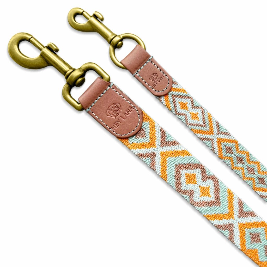 Hey Lana Führleine Mint/Orange – verstellbar & handsfree - Pfotenlieblinge