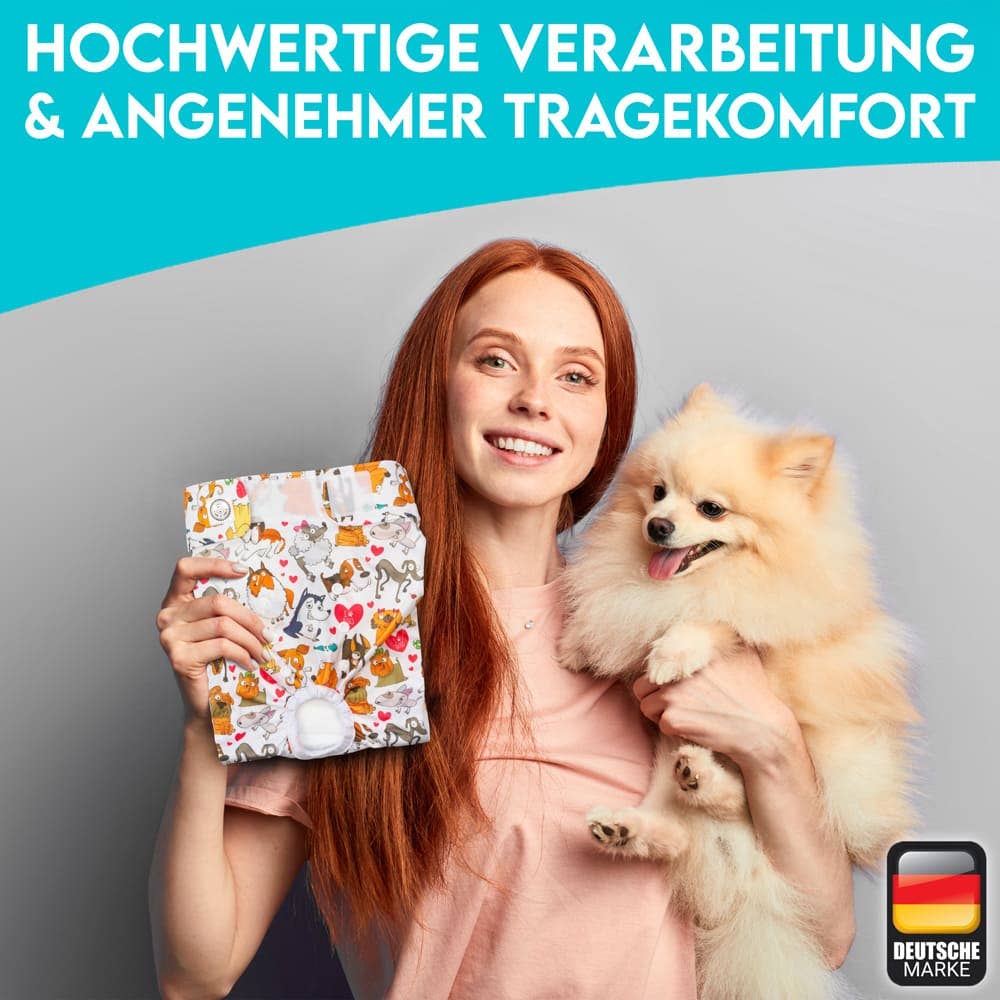 HUND IST KÖNIG 3x Saugstarke Hundewindeln Hündin (Waldtiere) - Pfotenlieblinge