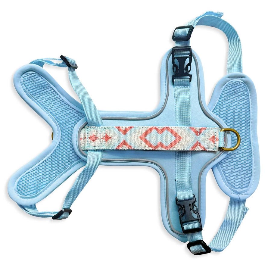 Hundegeschirr – Coral/Hellblau – Kollektion Très Chic von Hey Lana - Pfotenlieblinge