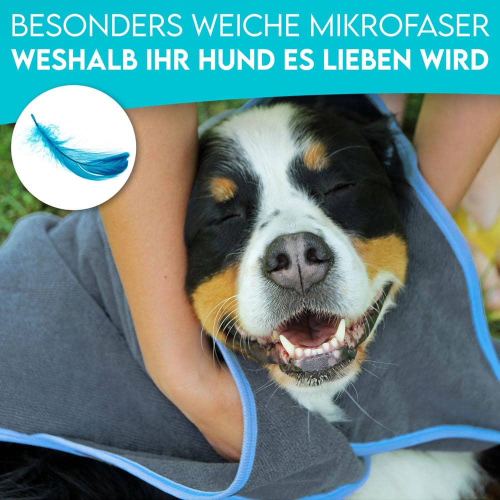 Mikrofaser Hundehandtuch – saugstark, weich & schnell trocken - Flokido