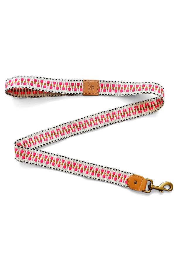 Premium Hundeleine – City-Leine 1,20 m – Pink/Beige - Pfotenlieblinge