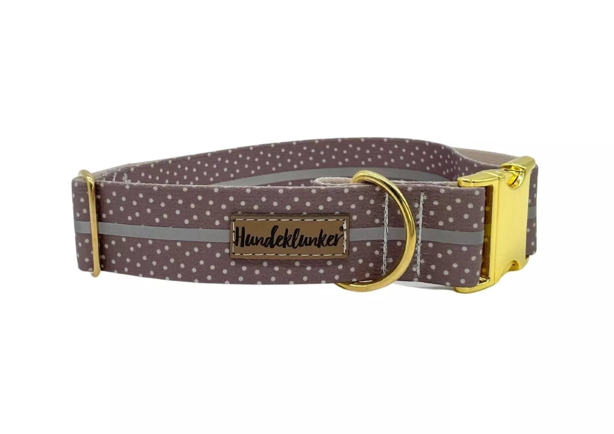 Reflektor - Halsband Cappuccino – vegan & handgemacht - Pfotenlieblinge