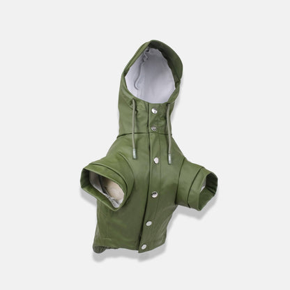 Grüner Hunderegenmantel | Stylischer Hundemantel | Wasserdichter Hundemantel