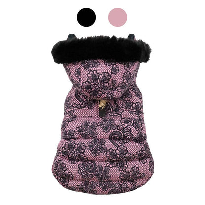 Elegante Premium-Hundejacke – Warm gefüttert mit Samtkragen - Rosa