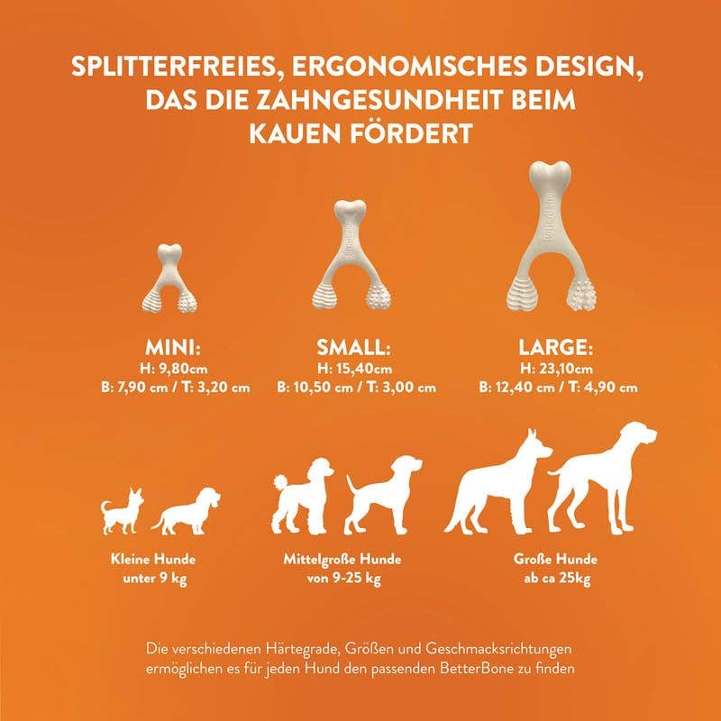 BetterBone Hunde Kauspielzeug Kauknochen -Small Hard Classic - Pfotenlieblinge