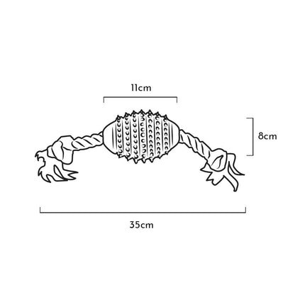 Rub Rugby Spike &amp; Rope Hundespielzeug - M