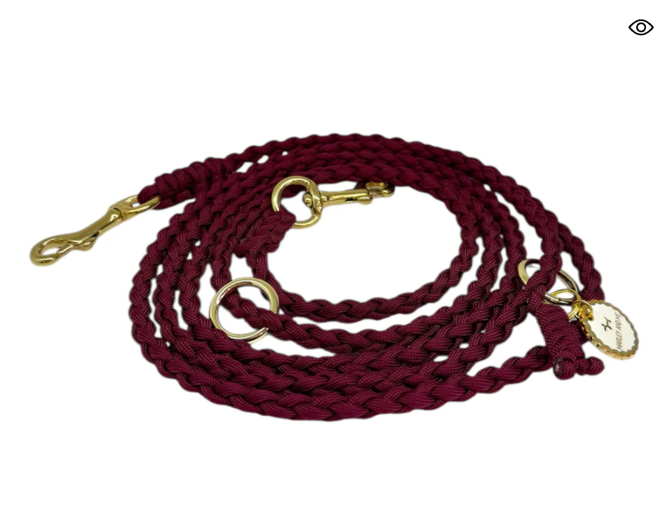 L.A Hands-free Hundeleine Burgundy – Ø 1 cm