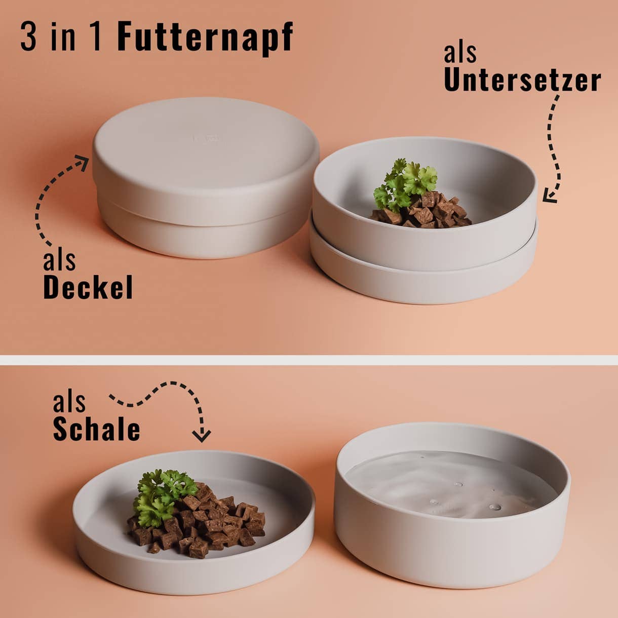 NENO Silikon-Futternapf mit Deckel – Praktisch, vielseitig &amp; durchdacht - Pfotenlieblinge