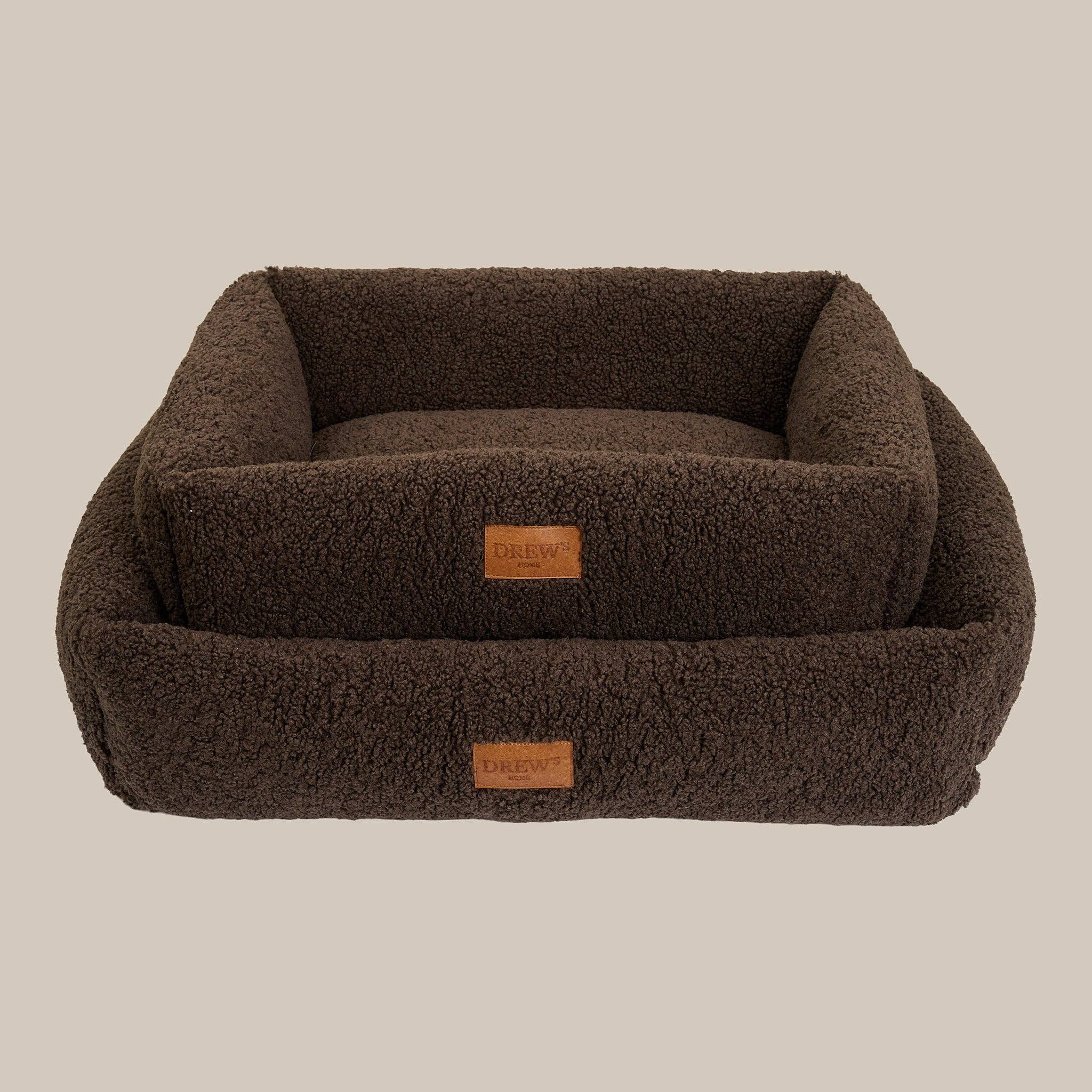 Nuna Hundekorb - Teddybett &amp; waschbares Hundebett aus Memoryschaum (braun)