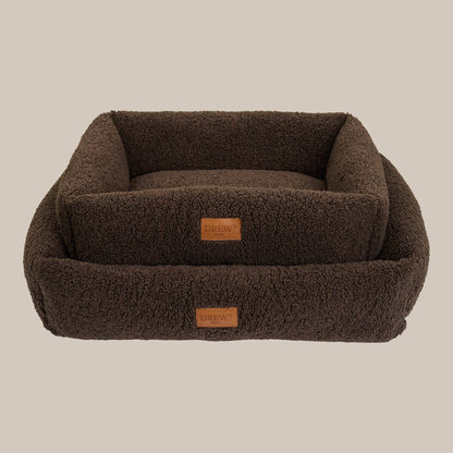 Nuna Hundekorb - Teddybett &amp; waschbares Hundebett aus Memoryschaum (braun)