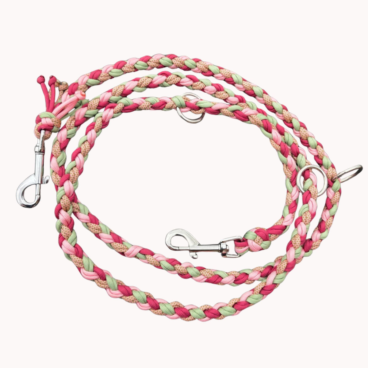 Hundeleine „Rose Sage“ – handgemacht, 2m verstellbar &amp; besonders stabil