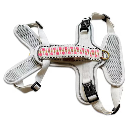 Hundegeschirr Pink/Beige – Verstellbar – Kollektion Très Chic