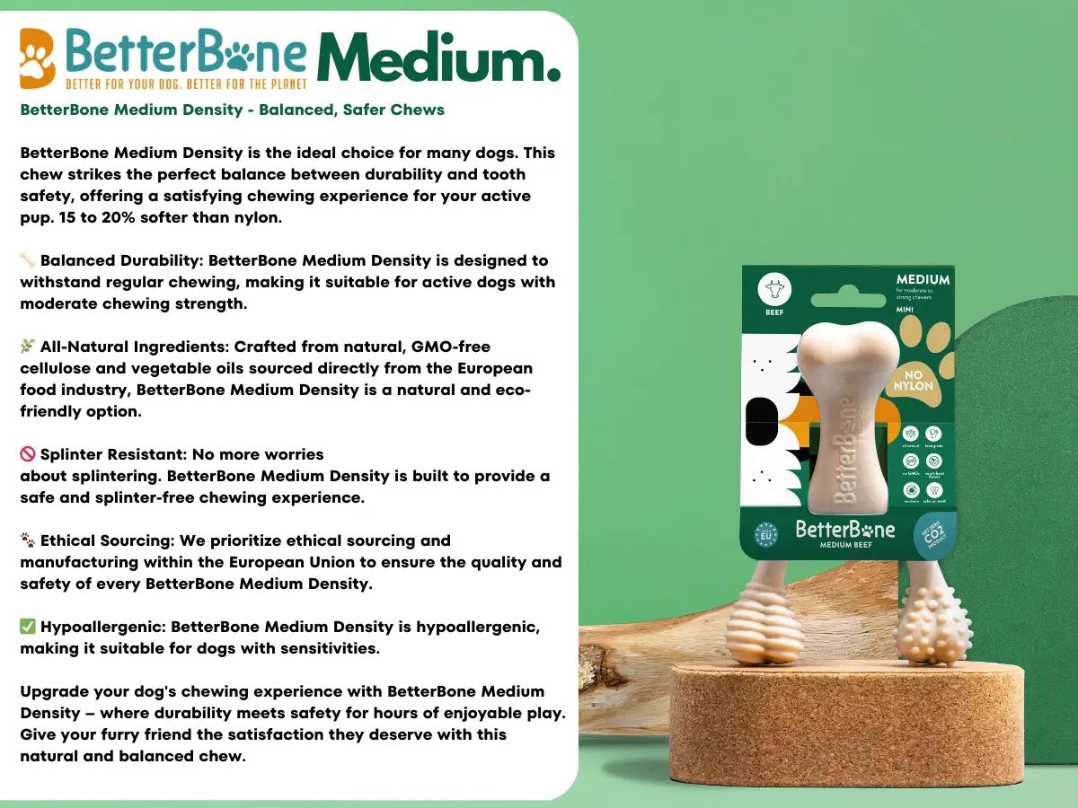 BetterBone Hunde Kauspielzeug Kauknochen - Mini Medium Beef - Pfotenlieblinge