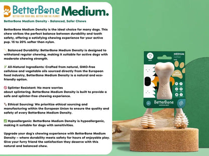 BetterBone Hunde Kauspielzeug Kauknochen - Mini Medium Beef - Pfotenlieblinge