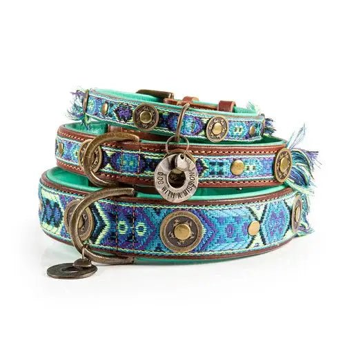 Boho Juan – Exklusives Hundehalsband aus Büffelleder - Pfotenlieblinge