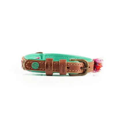 Boho Rosa Hundehalsband aus Leder – Einzigartig &amp; Handgefertigt - Pfotenlieblinge