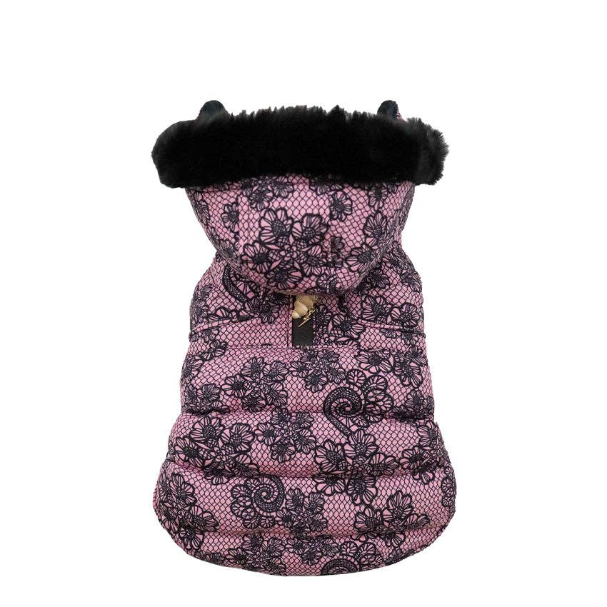 Elegante Premium-Hundejacke – Warm gefüttert mit Samtkragen - Rosa