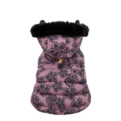 Elegante Premium-Hundejacke – Warm gefüttert mit Samtkragen - Rosa