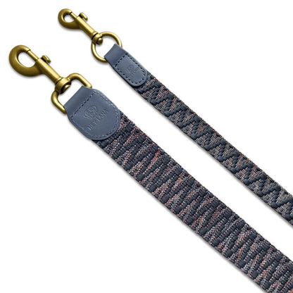 Führleine Blau/Grau – Verstellbar – Kollektion Très Chic - Pfotenlieblinge