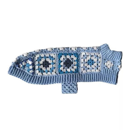 Gehäkelter Hundemantel – handgemacht, warm &amp; stylisch (Babyblau) - Pfotenlieblinge
