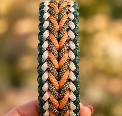 Handgemachtes Paracord-Hundehalsband "Amber Forest" - Flokido