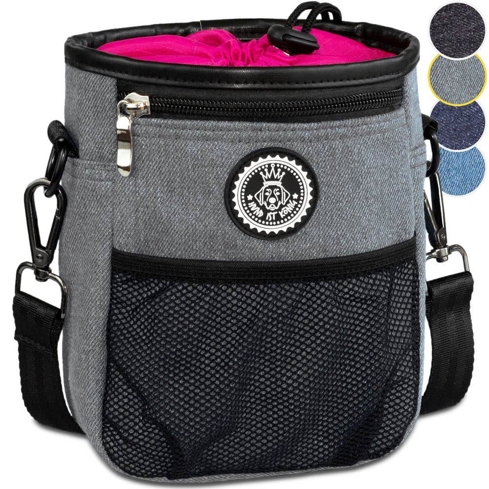 HUND IST KÖNIG® Premium Leckerlibeutel für Hunde: Blau 18 x 16 x 6 cm - Pfotenlieblinge