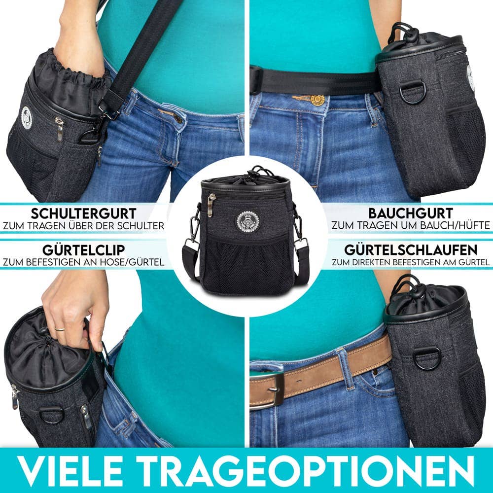 HUND IST KÖNIG® Premium Leckerlibeutel für Hunde: Blau 18 x 16 x 6 cm - Pfotenlieblinge