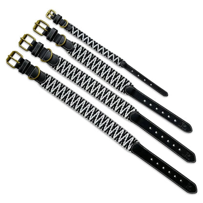 Hundehalsband – Schwarz/Weiß – Très Chic Kollektion von HeyLana - Pfotenlieblinge