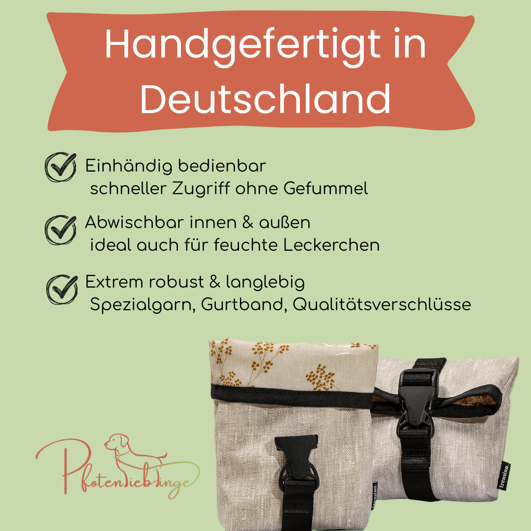 Leckerlitasche GOODY Leinen Flowers - Pfotenlieblinge