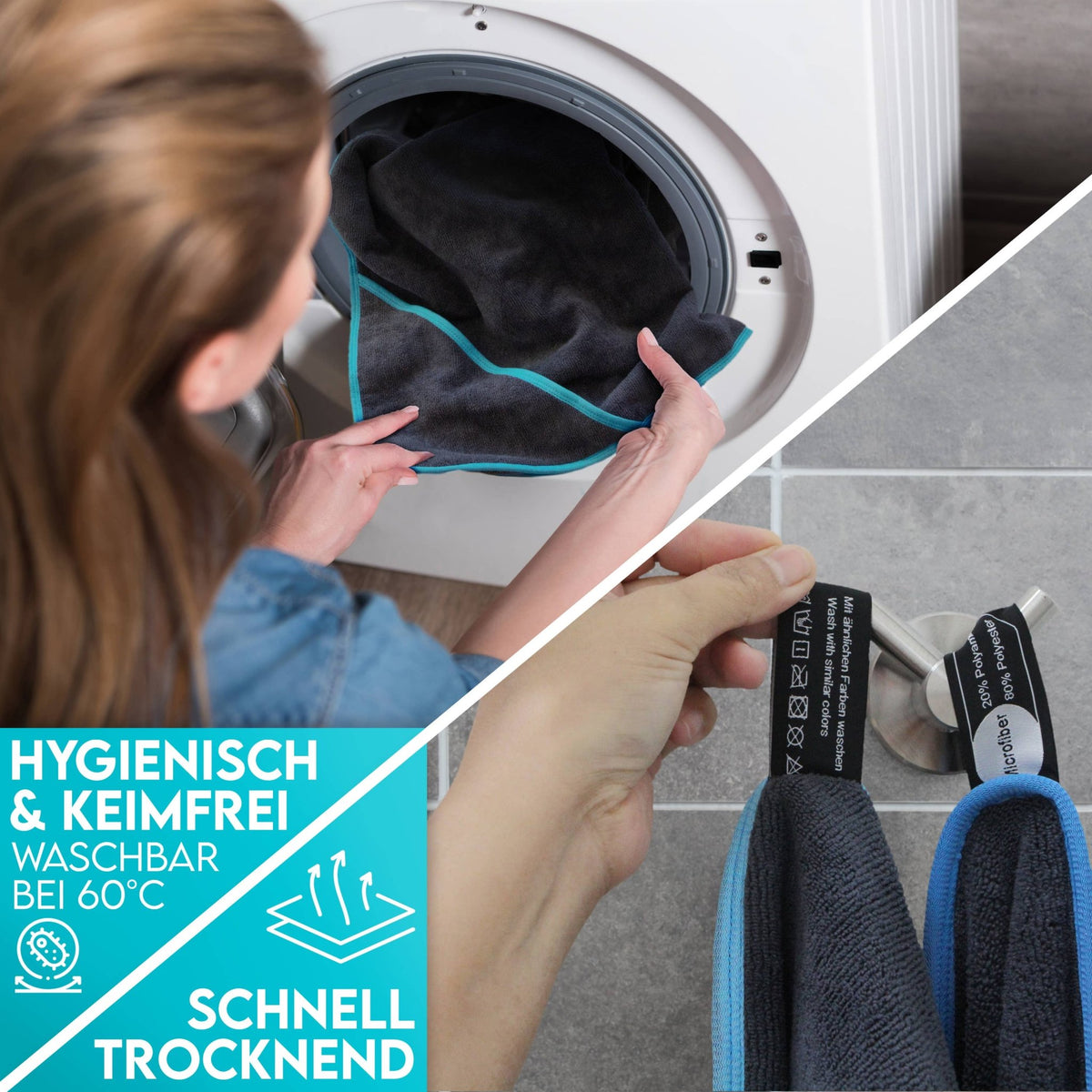 Mikrofaser Hundehandtuch – saugstark, weich &amp; schnell trocken - Flokido