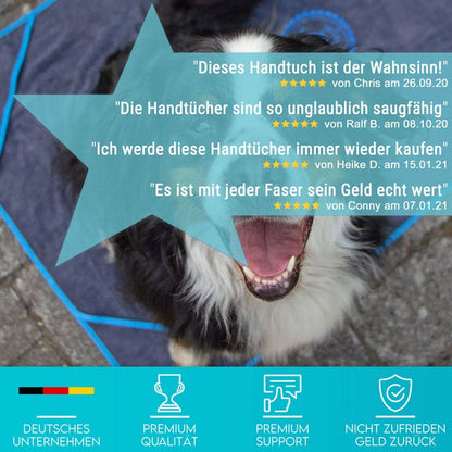 Mikrofaser Hundehandtuch – saugstark, weich &amp; schnell trocken - Flokido