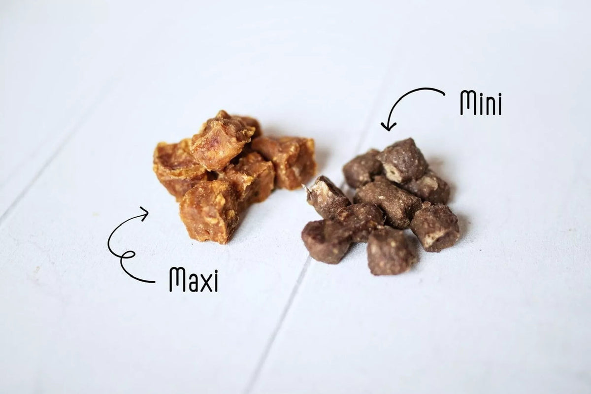 Natürliche Kaninchenwürfel für Hunde – gesunde Belohnung aus 100 % Fleisch - Pfotenlieblinge