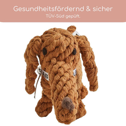 Diego Dackel – Handgefertigtes Kauspielzeug aus Baumwolle für Hunde