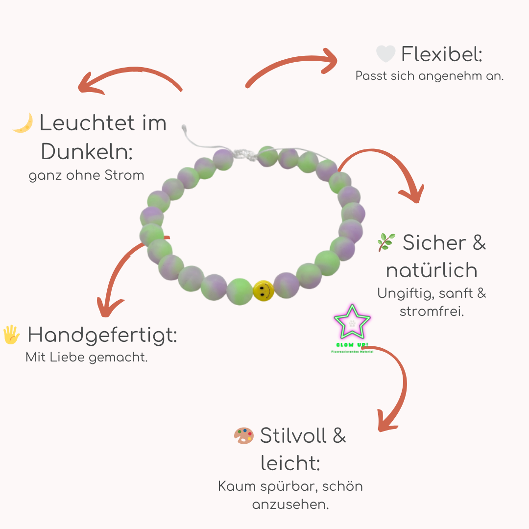 Leuchtkette GLOWIE Smile Shine für Hunde – handgefertigt &amp; ohne Strom