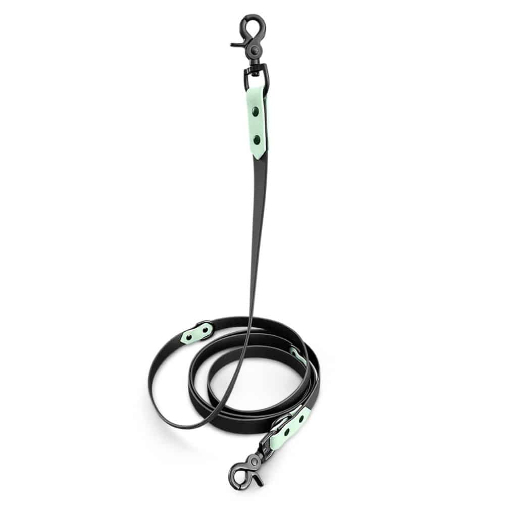 Outdoor SPORT Führleine – 3 - fach verstellbar, 230 cm – Schwarz/Mint - Pfotenlieblinge