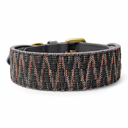 Premium Hundehalsband gepolstert Blau/Grau - Pfotenlieblinge