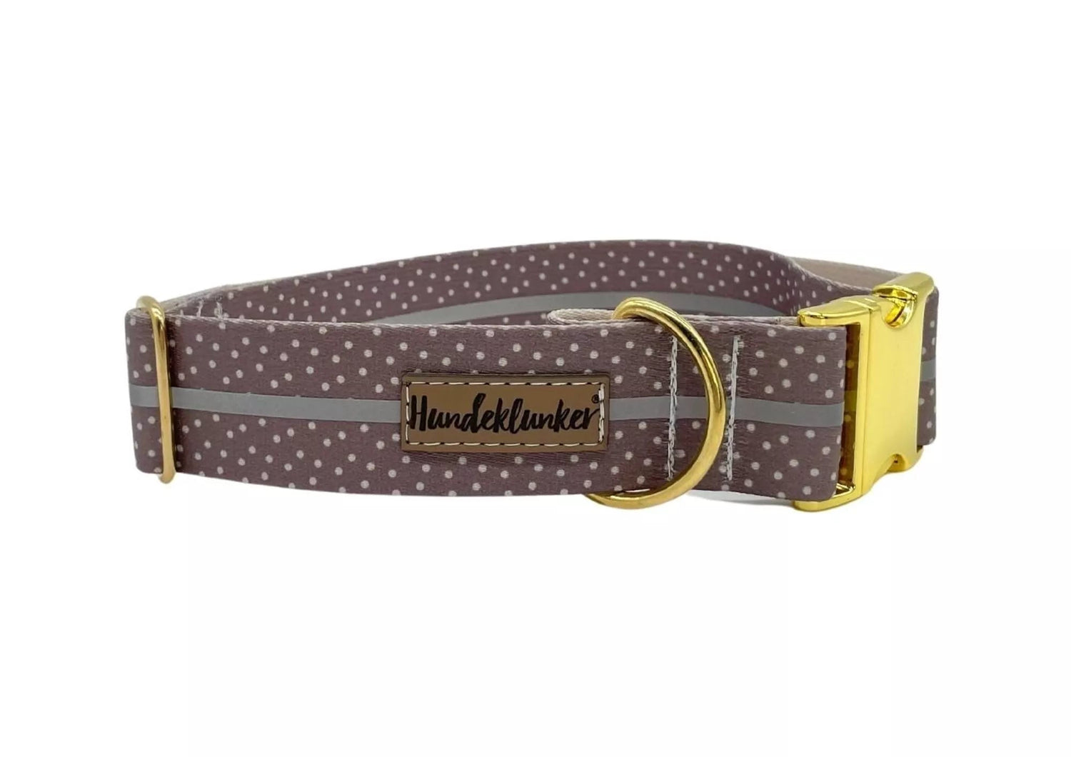 Reflektor - Halsband Cappuccino – vegan &amp; handgemacht - Pfotenlieblinge