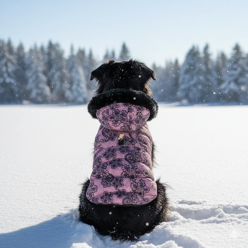 Elegante Premium-Hundejacke – Warm gefüttert mit Samtkragen - Rosa