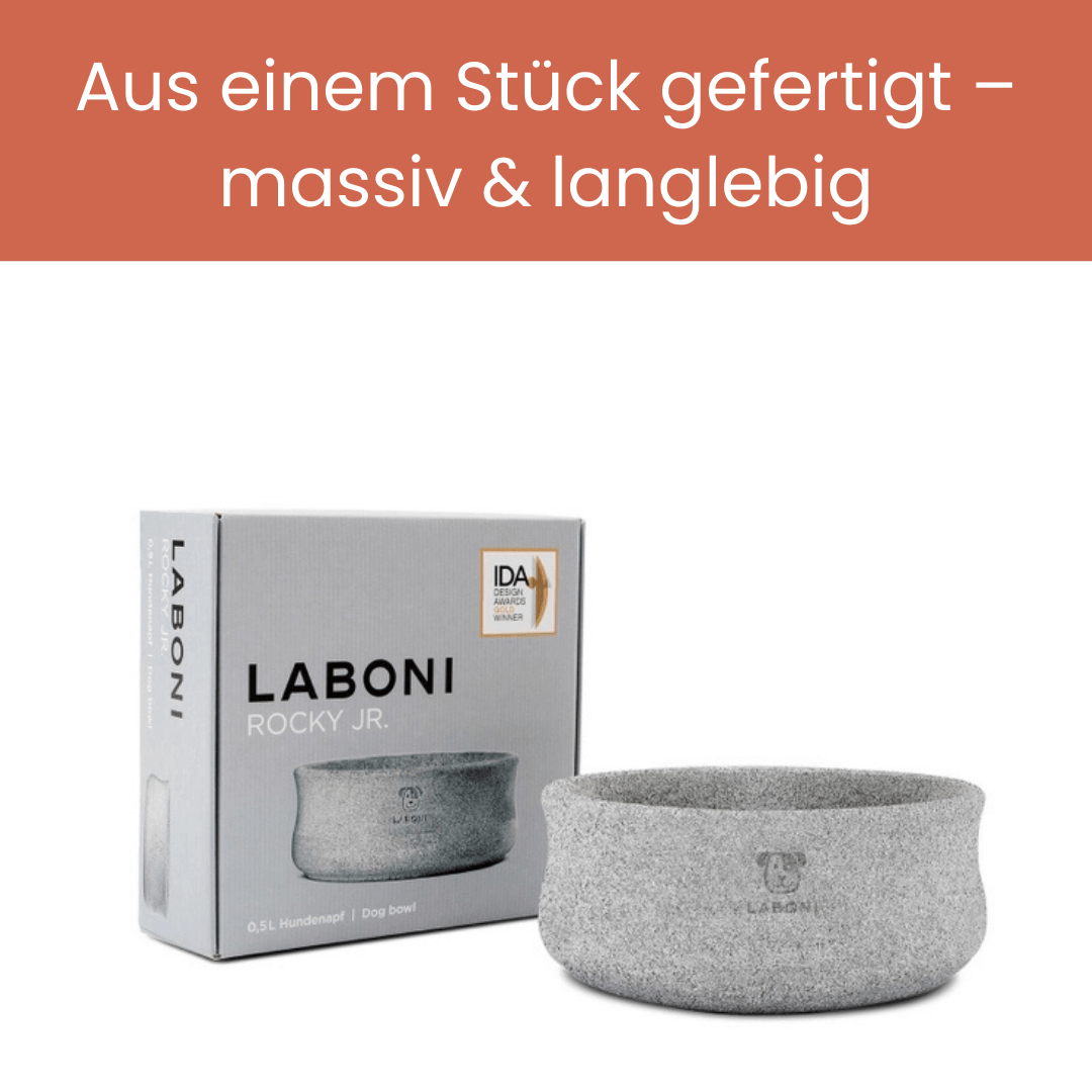 ROCKY Naturstein - Napf – selbstkühlend, stilvoll &amp; massiv - Pfotenlieblinge