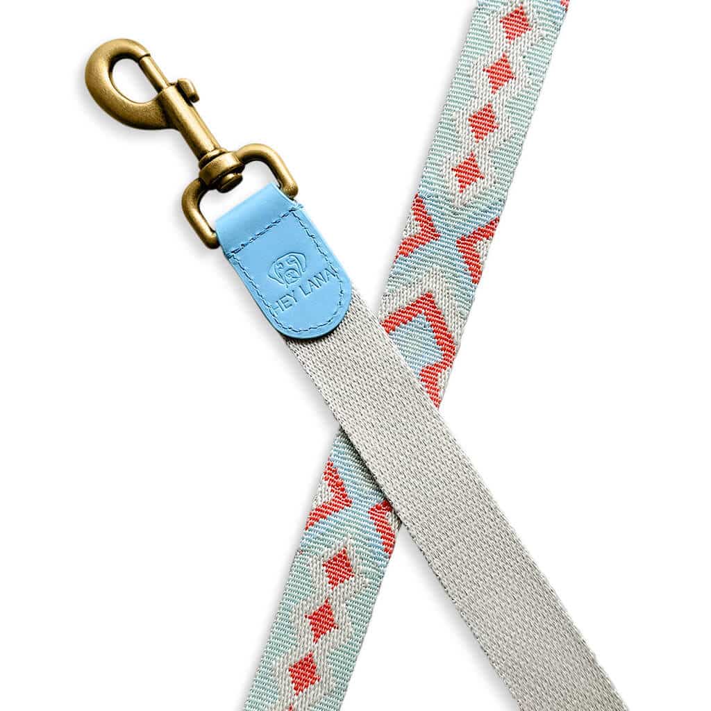 Sparset: Halsband &amp; Leine in Coral/Blau - Pfotenlieblinge