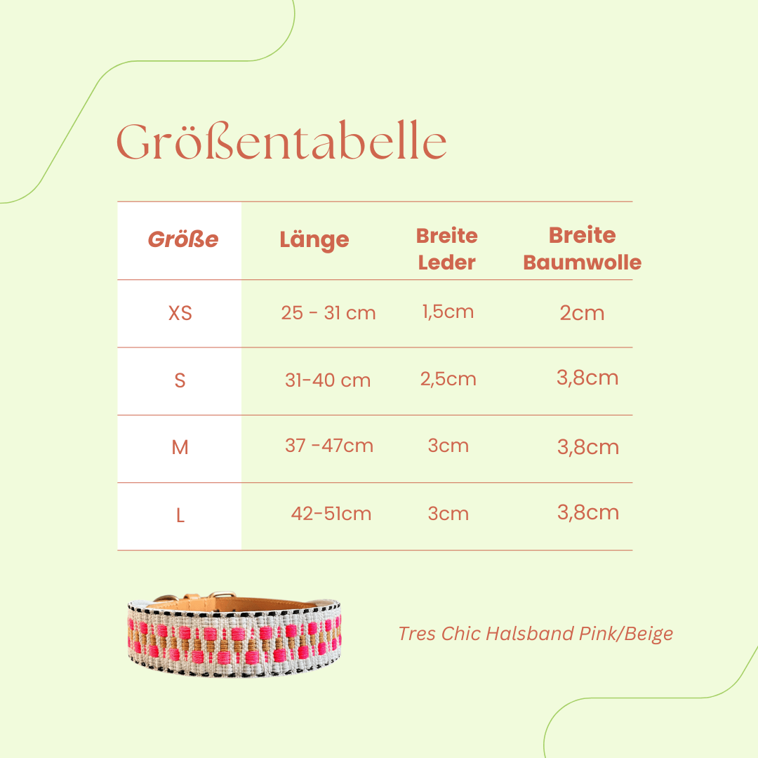 Sparset: Halsband &amp; Leine in Pink/Beige - Pfotenlieblinge