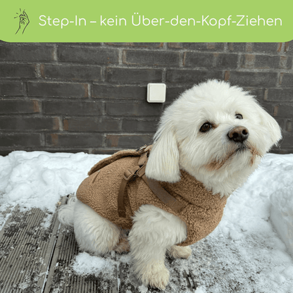 Teddyfleece-Hundemantel – Warm &amp; Kuschelig mit Integriertem Geschirr - Flokido